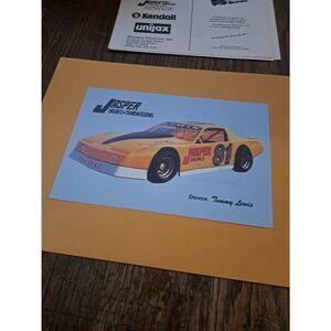 Vintage Jasper Engines Pontiac Tommy Lewis Racing Sponsor Card 9x6